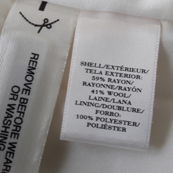 ANN TAYLOR WINTER WHITE WOOL BLEND A-LINE SKIRT SZ 12 - Picture 8 of 9